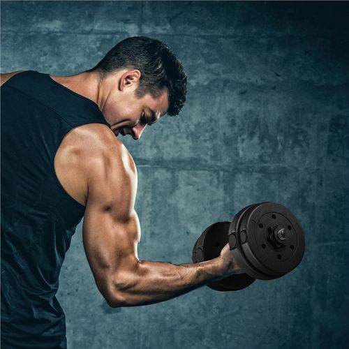 Gym Domicile Kit Haltères Réglables 15kg Abician - 2 Barres Avec Plaques De 1.5kg Et 2kg - Pour Musculation à Domicile Haltères Ajustables