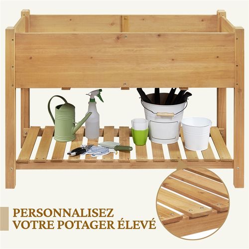 Carré à Plantes En Bois Lit De Plantation Surélevé Carré Potager De Jardin