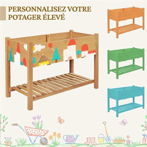 Carré à Plantes En Bois Lit De Plantation Surélevé Carré Potager De Jardin