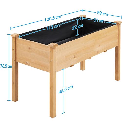 Carré à Plantes En Bois Carré Potager Sur Pieds Pour Intérieur Extérieur 121 X 60 X 76,5 Cm