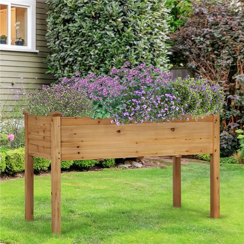 Carré à Plantes En Bois Carré Potager Sur Pieds Pour Intérieur Extérieur 121 X 60 X 76,5 Cm