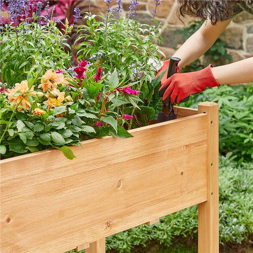 Carré à Plantes En Bois Carré Potager Sur Pieds Pour Intérieur Extérieur 121 X 60 X 76,5 Cm