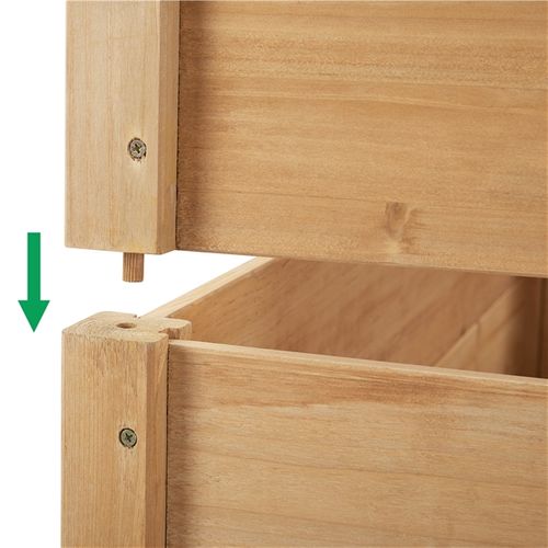 Carré Potager Au Sol Lit De Plantation Jardinière à 3 Niveaux 120 X 120 X 56 Cm