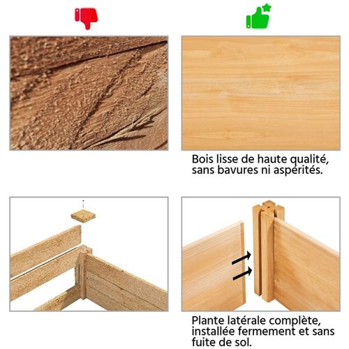 Carré Potager En Bois Bac Potager Surélevé En 2 Casiers