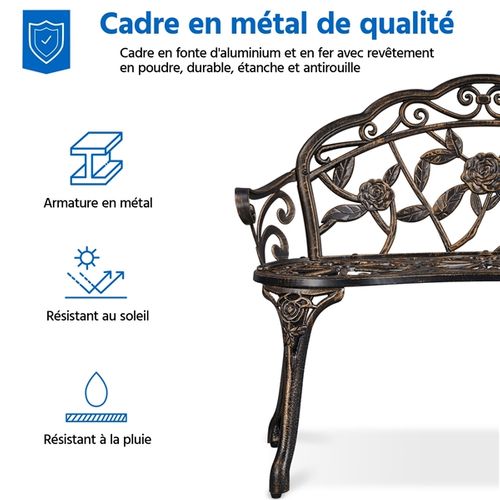 Banc De Jardin Extérieur Mobilier De Jardin 99,5 X 57 X 78,5cm