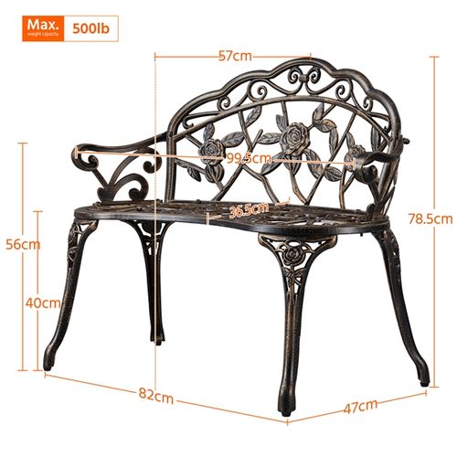 Banc De Jardin Extérieur Mobilier De Jardin 99,5 X 57 X 78,5cm