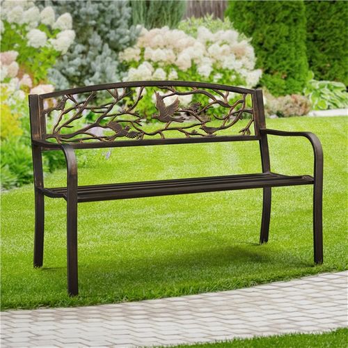 Banc De Jardin En Métal Pour 3 Personnes Style Rétro