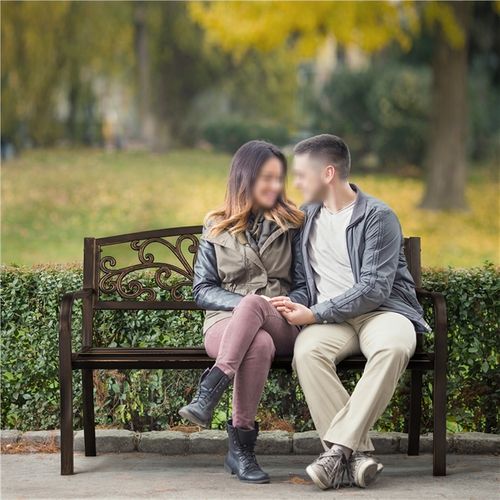 Banc De Jardin En Métal 127 X 63 X 86,5cm Extérieur