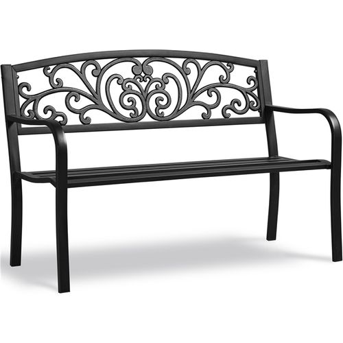 Banc De Jardin En Métal 127 X 63 X 86,5cm Noir