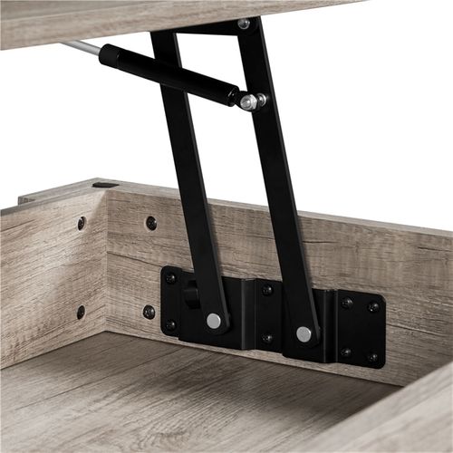 Table Basse Avec Plateau Relevable Table Élévatrice Avec Porte-revues 104.5x49.5x62 Cm Gris