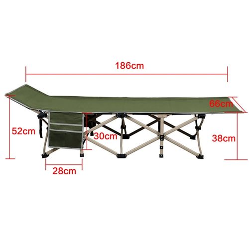 Lit De Camp Pliable 1 Personne Avec Pochettes 150 Kg De Charge Maximale Vert Militaire