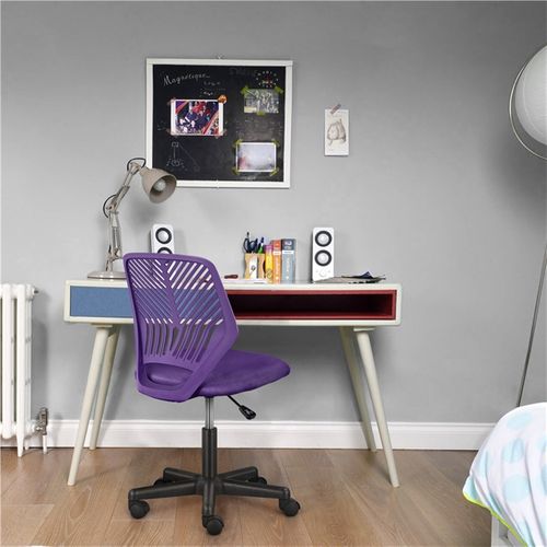 Chaise De Bureau En Maille Fauteuil D'ordinateur Réglable Sans Accoudoirs Violet