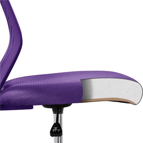 Chaise De Bureau En Maille Fauteuil D'ordinateur Réglable Sans Accoudoirs Violet