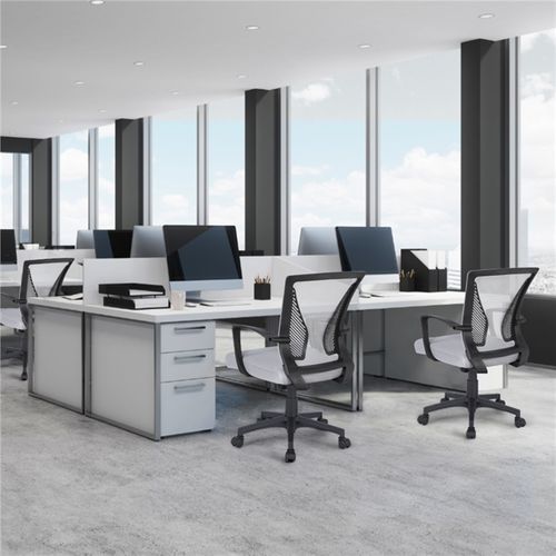 Fauteuil De Bureau Ergonomique Chaise De Bureau En Maille à Roulettes Gris
