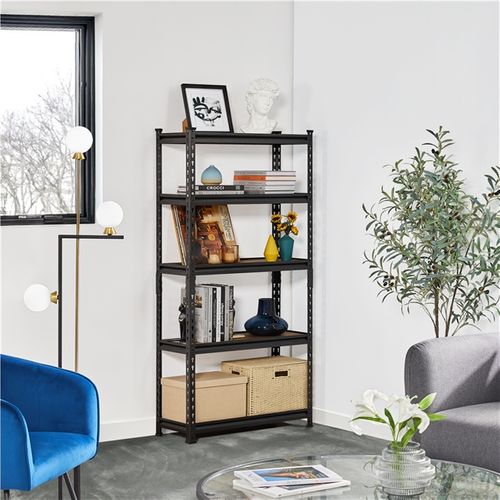Étagère De Garage à 5 Niveaux Avec Planches Mdf 75 × 30× 153 Cm Noir
