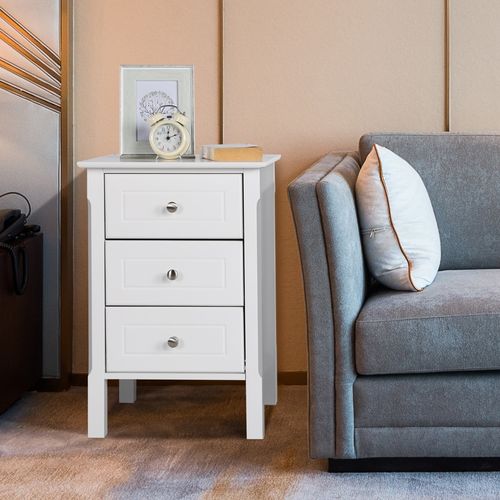 Lot De 2 Tables De Chevet à 3 Tiroirs 40 × 40 × 60 Cm