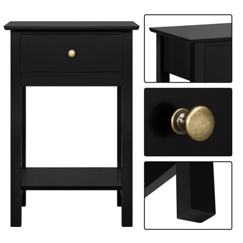 Lot De 2 Table De Chevet Du Lit, Table De Nuit Noir