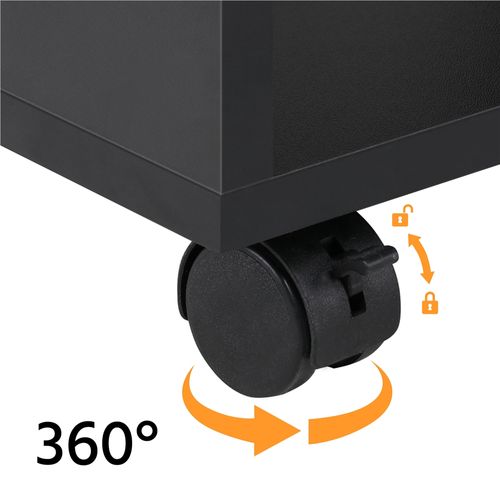 Meuble Bureau Droit Informatique Pour Ordinateur à Roulettes Noir