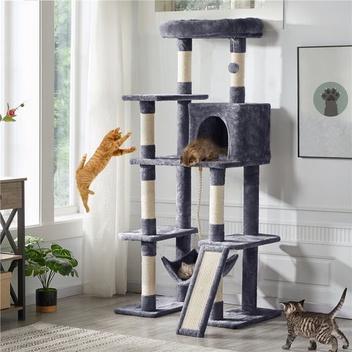 Grand Arbre à Chat Multiniveau Tour Pour Chat En Tissu 159,5 Cm De Haut