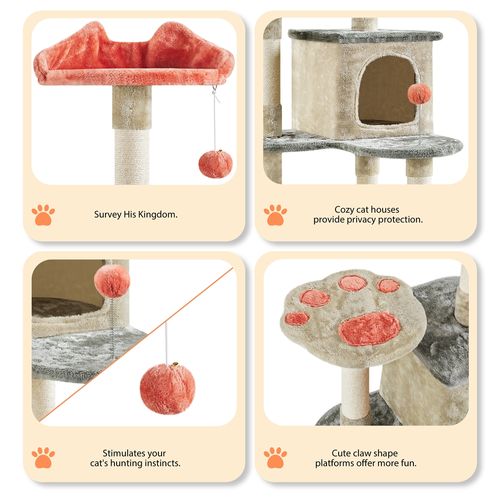 Arbre à Chat Centre D'activités Pour Chat Multiniveau 59,5 × 55,5 × 165 Cm