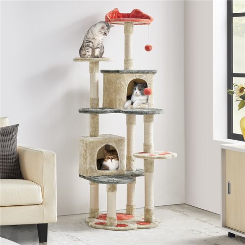 Arbre à Chat Centre D'activités Pour Chat Multiniveau 59,5 × 55,5 × 165 Cm
