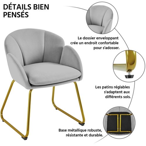Fauteuil De Salon Cadre Métal Chaise Confortable