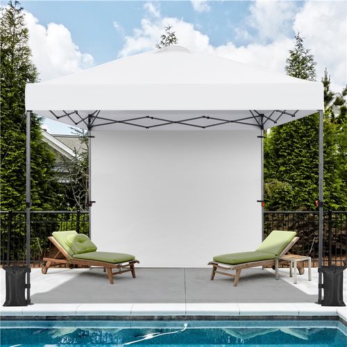 Tonnelle Pliante Avec Paroi Latérale Tente Imperméable Avec Sac De Transport Sac De Sable Blanc