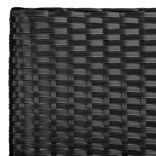 Salon De Jardin 2 Personnes En Rotin Polyester Avec 1 Table Basse Et 2 Fauteuils, Noir/kaki