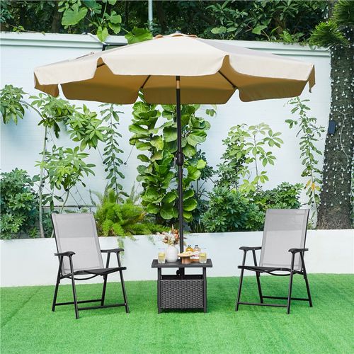 Lot De 2 Chaises De Jardin Pliantes En Toile Avec Accoudoirs Chaises D'extérieur