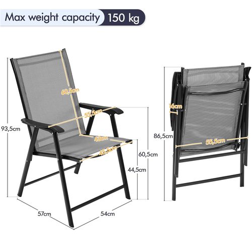 Lot De 2 Chaises De Jardin Pliantes En Toile Avec Accoudoirs Chaises D'extérieur