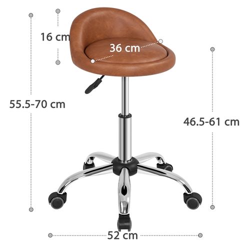 Tabouret De Bar Pivotant En Similicuir Tabouret De Comptoir Réglable En Hauteur, Brun Rétro