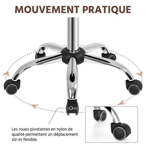Tabouret De Bar Pivotant En Similicuir Tabouret De Comptoir Réglable En Hauteur, Brun Rétro