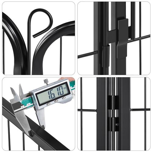 Parc Pour Chien En 8 Panneaux Enclos Pour Chien En Métal Avec Porte, 100 Cm De Haut Noir