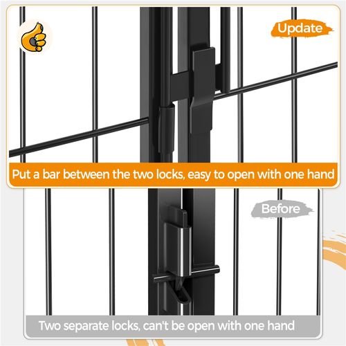 Parc Pour Chien En 8 Panneaux Enclos Pour Chien En Métal Avec Porte, 100 Cm De Haut Noir