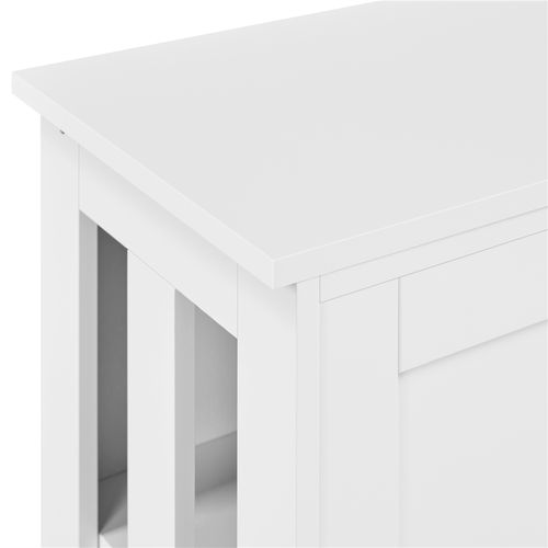 Buffet En Bois Avec 2 Portes Coulissantes Et Étagère Réglable En Hauteur, Blanc