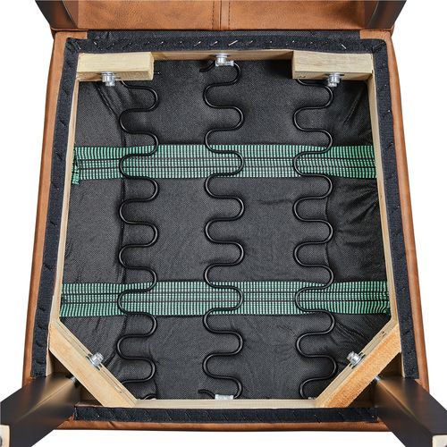 Lot De 6 Chaises De Salle à Manger Haut Dossier Capitonné Et Assise Rembourrées, Brun Rustique