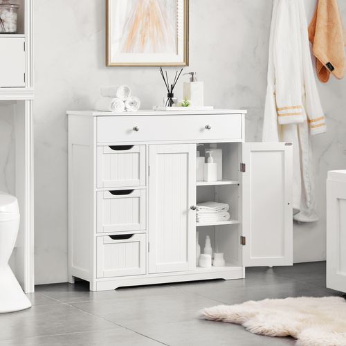 Armoire Meuble Rangement Salle De Bain Cuisine Toilette Chambre En Bois Sur Pied 81× 30× 81,5 Cm