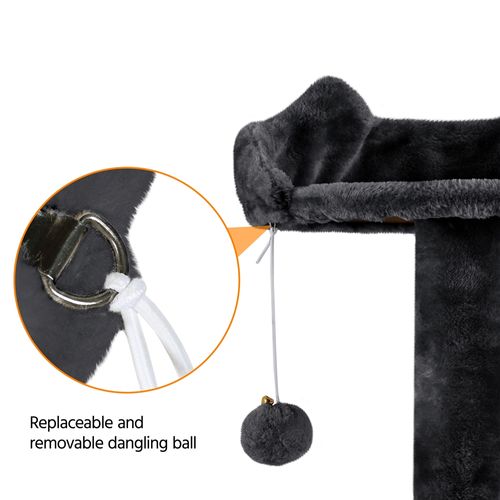 Grand Arbre à Chat Multiniveau Avec Poteaux En Sisal Cachettes Perchoirs Griffoir, Noir