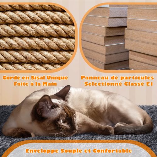 Arbre à Chat Multiniveau Tour Pour Chat Avec Hamac Jouets 2 Perchoirs 2 Cachettes, Gris Foncé
