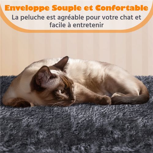 Arbre à Chat Multiniveau Tour Pour Chat Avec Hamac Jouets 2 Perchoirs 2 Cachettes, Gris Foncé