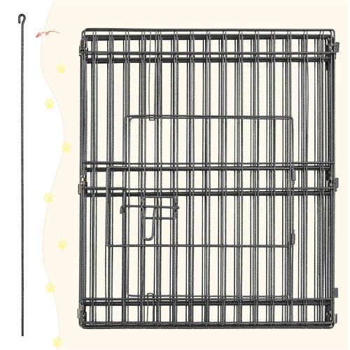 Parc Pour Chien En Métal Avec Porte Et Loquet Clôture Pour Chien à 8 Panneaux , Noir