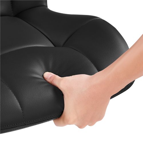 Lot De 2 Chaises De Bar Design Capitonné En Similicuir Avec Assise Réglable En Hauteur, Noir