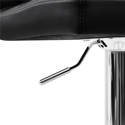 Lot De 2 Chaises De Bar En Similicuir Avec Dossier Et Sièges Pivotants Réglables En Hauteur, Noir