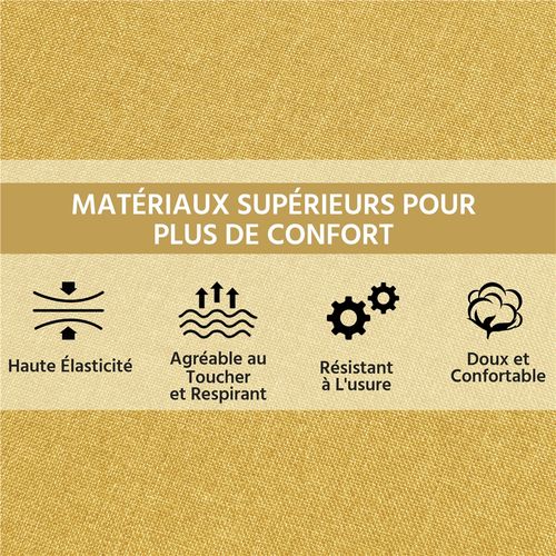 Fauteuil De Salon Moderne Rembourré En Tissu Polyester Avec Dossier Capitonné, Jaune