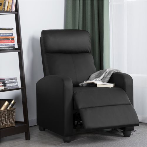 Fauteuil De Relaxation Avec Fonction De Couchage Similicuir Synthétique Noir