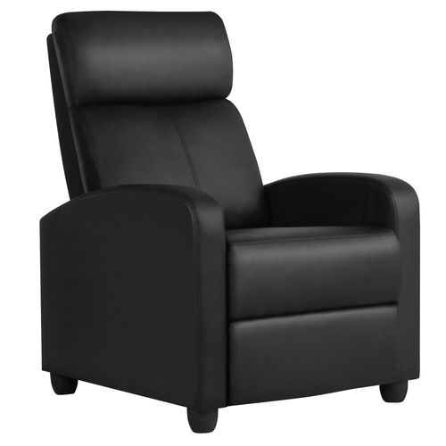 Fauteuil De Relaxation Avec Fonction De Couchage Similicuir Synthétique Noir