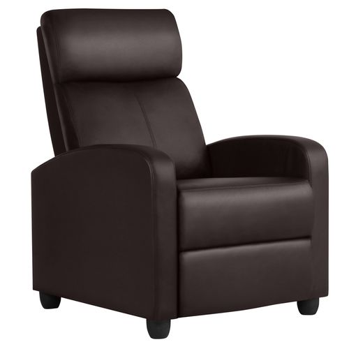 Fauteuil De Relaxation Avec Fonction De Couchage Similicuir Synthétique Brun