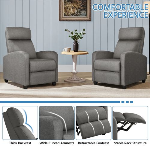 Fauteuil De Relaxation Petit Canapé Inclinable Fauteuil Convertible Pour Salon Gris