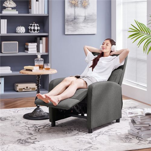 Fauteuil De Relaxation Chaise De Détente Siège De Canapé Fauteuil Relax/chambre à Coucher Gris/tissu
