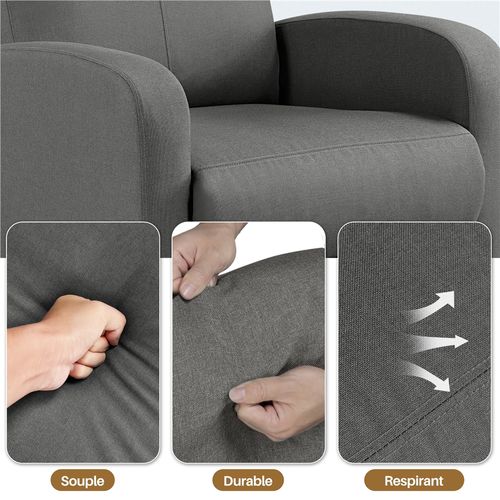 Fauteuil De Relaxation Chaise De Détente Siège De Canapé Fauteuil Relax/chambre à Coucher Gris/tissu